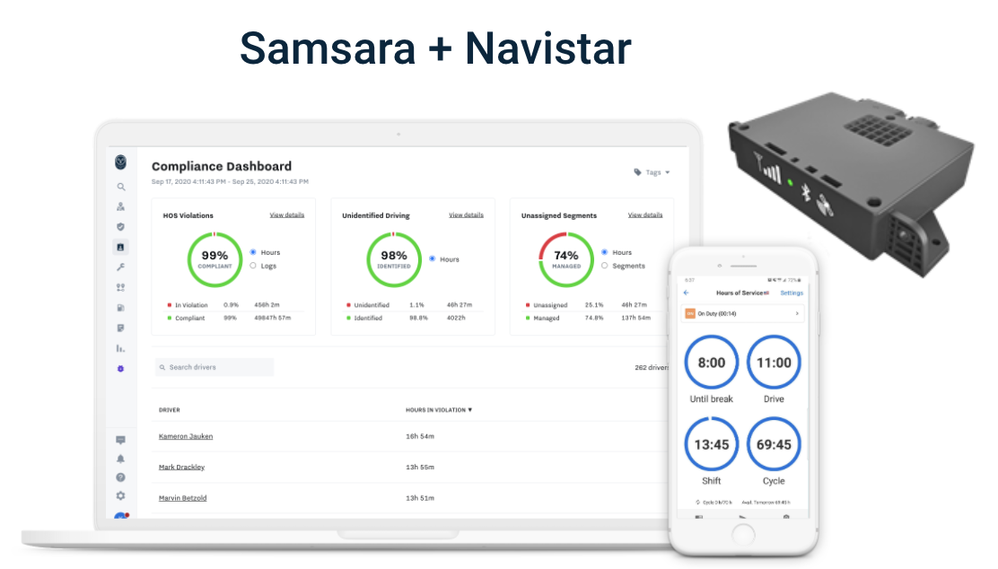 Samsara ELD for International Trucks